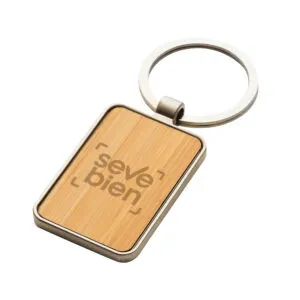 Llavero kirec — de acero inoxidable — personalizado con impresión de marca corporativa