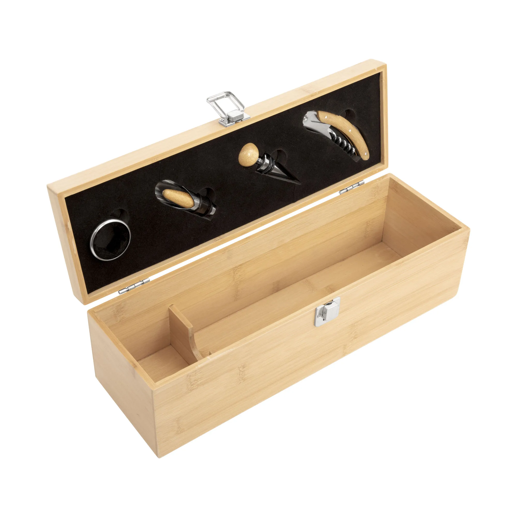 Set De Vino vinicius — vista lateral — para regalo empresarial con logo