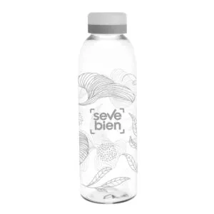 Botella baladina Frost — de acero inoxidable color esmerilado — personalizada con impresión de marca corporativa