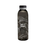 Botella baladina Full Black — de acero inoxidable color negro — personalizada con impresión de marca corporativa