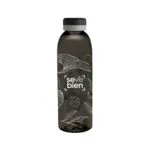 Botella baladina Full Black — de acero inoxidable color negro — personalizada con impresión de marca corporativa