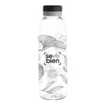 Botella baladina Black — de acero inoxidable color negro — personalizada con impresión de marca corporativa
