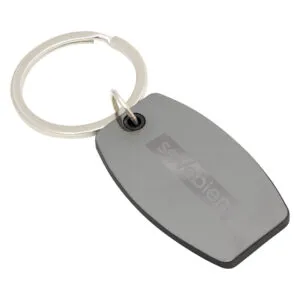 Llavero bord — de acero inoxidable — personalizado con impresión de marca corporativa