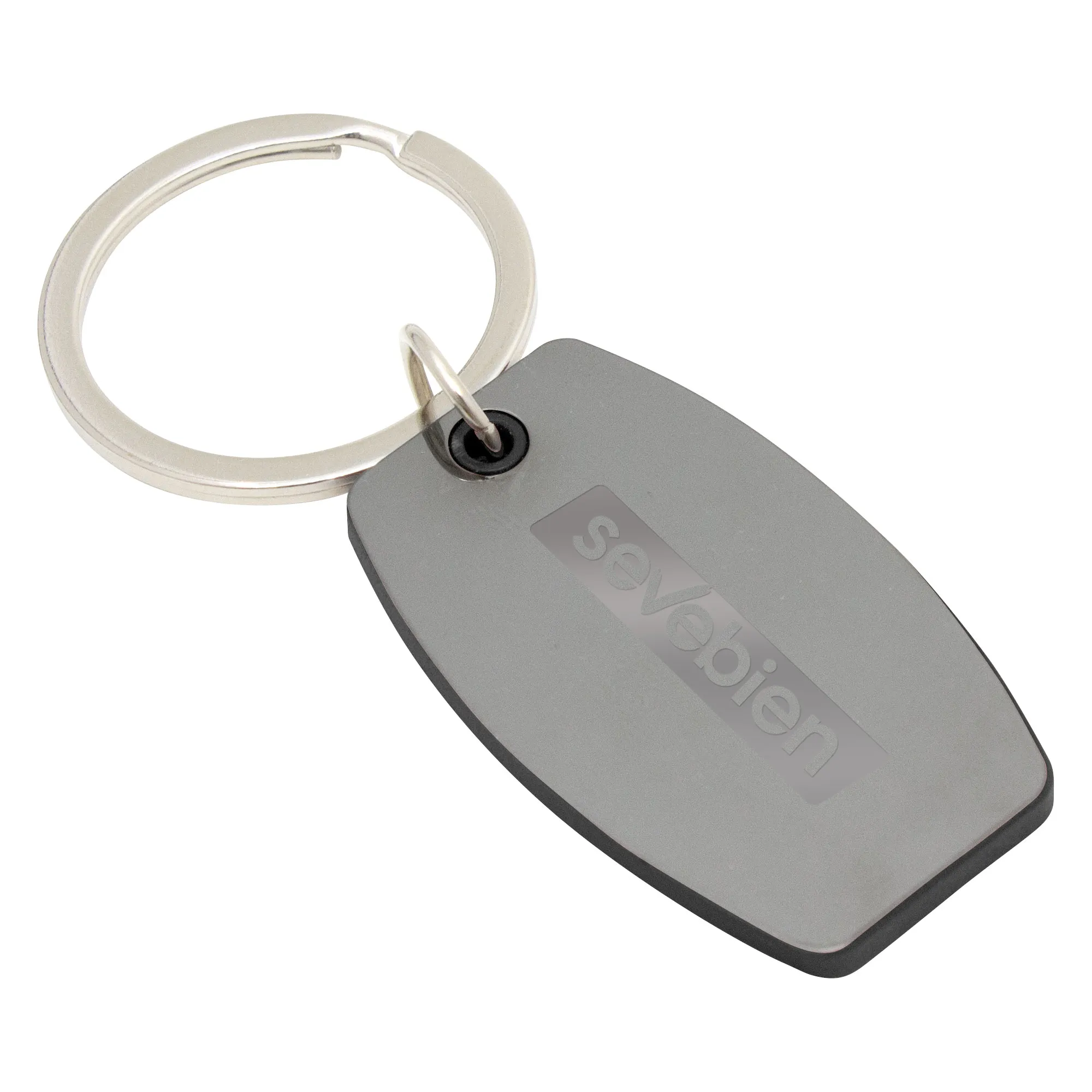 Llavero bord — de acero inoxidable — personalizado con impresión de marca corporativa
