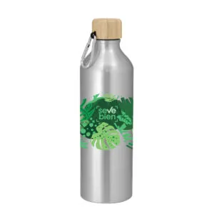 Botella forest — de acero inoxidable — personalizada con impresión de marca corporativa
