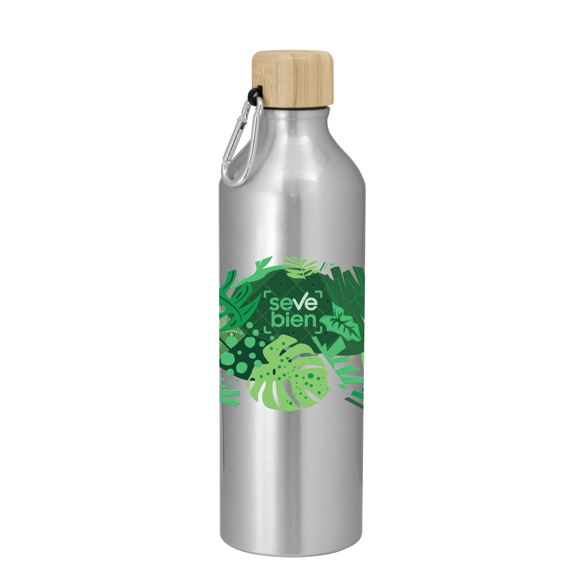 Botella forest — de acero inoxidable — personalizada con impresión de marca corporativa