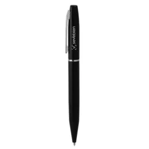 Bolígrafo mork Tinta Azul — de plástico color azul — personalizado con impresión de marca corporativa