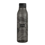 Botella Andina Full Black 2 — de acero inoxidable color negro — personalizada con impresión de marca corporativa