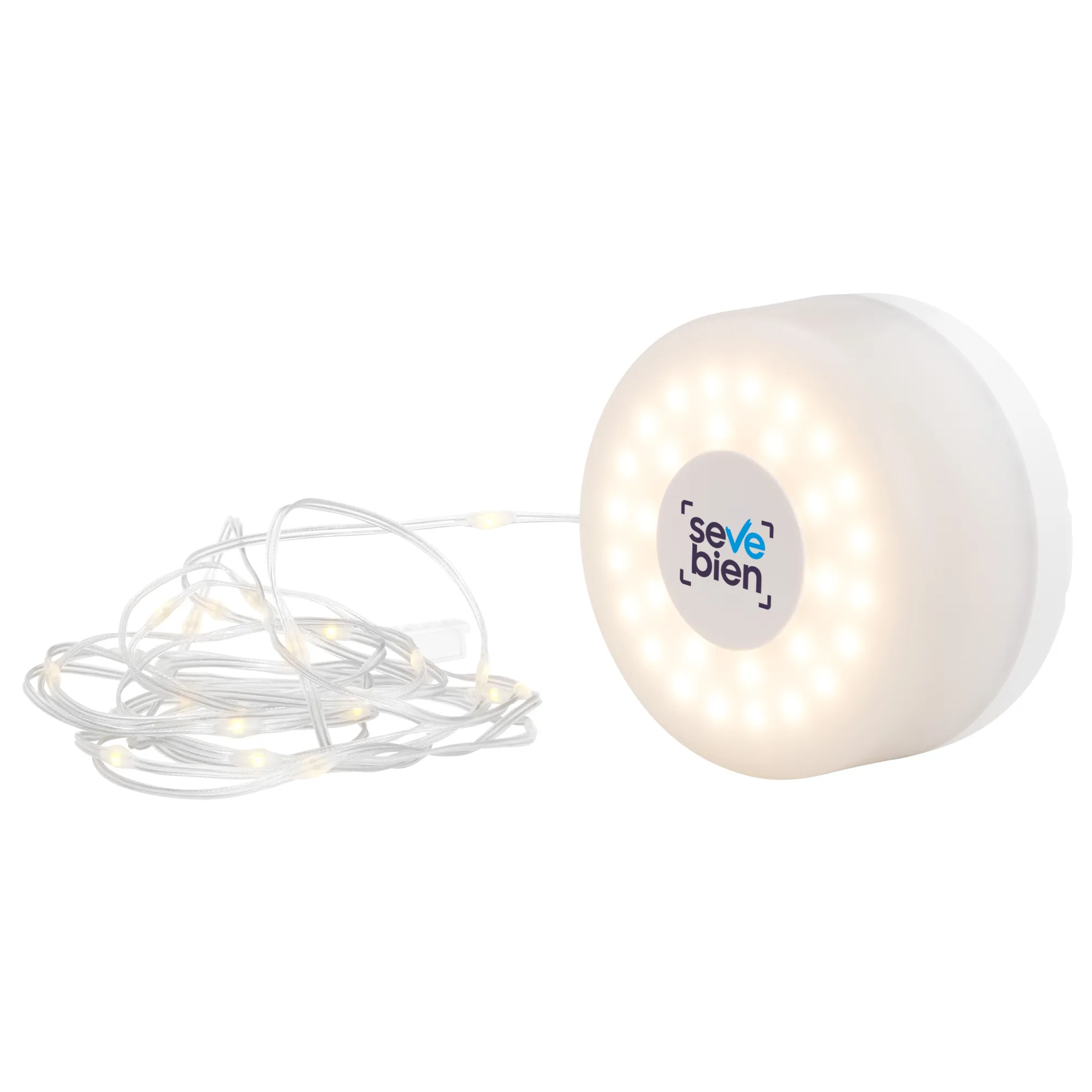 Guirnalda de luces led RADIANT con grabado de logo para empresas en Chile