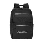 Mochila Dakar negra portanotebook 16 pulgadas en poliéster Jacquard resistente al agua — para regalo empresarial personalizado