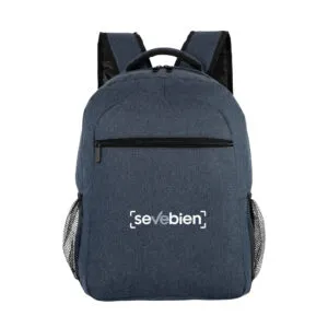Mochila Elemental azul portanotebook 16 pulgadas en poliéster 300D — con serigrafía para regalos corporativos