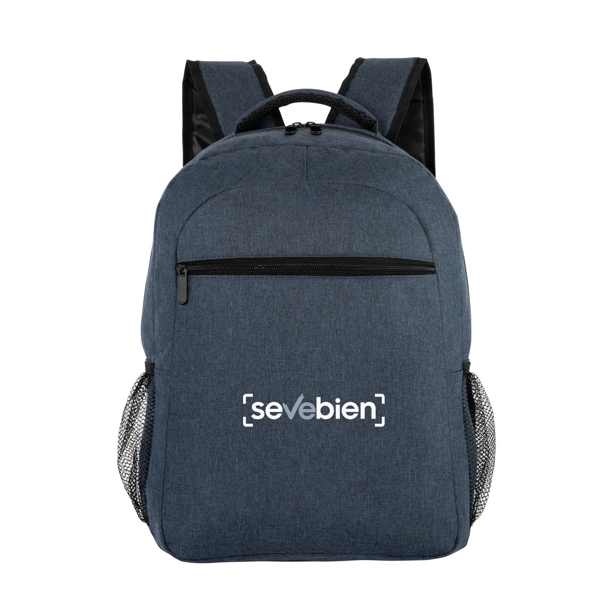 Mochila Elemental azul portanotebook 16 pulgadas en poliéster 300D — con serigrafía para regalos corporativos