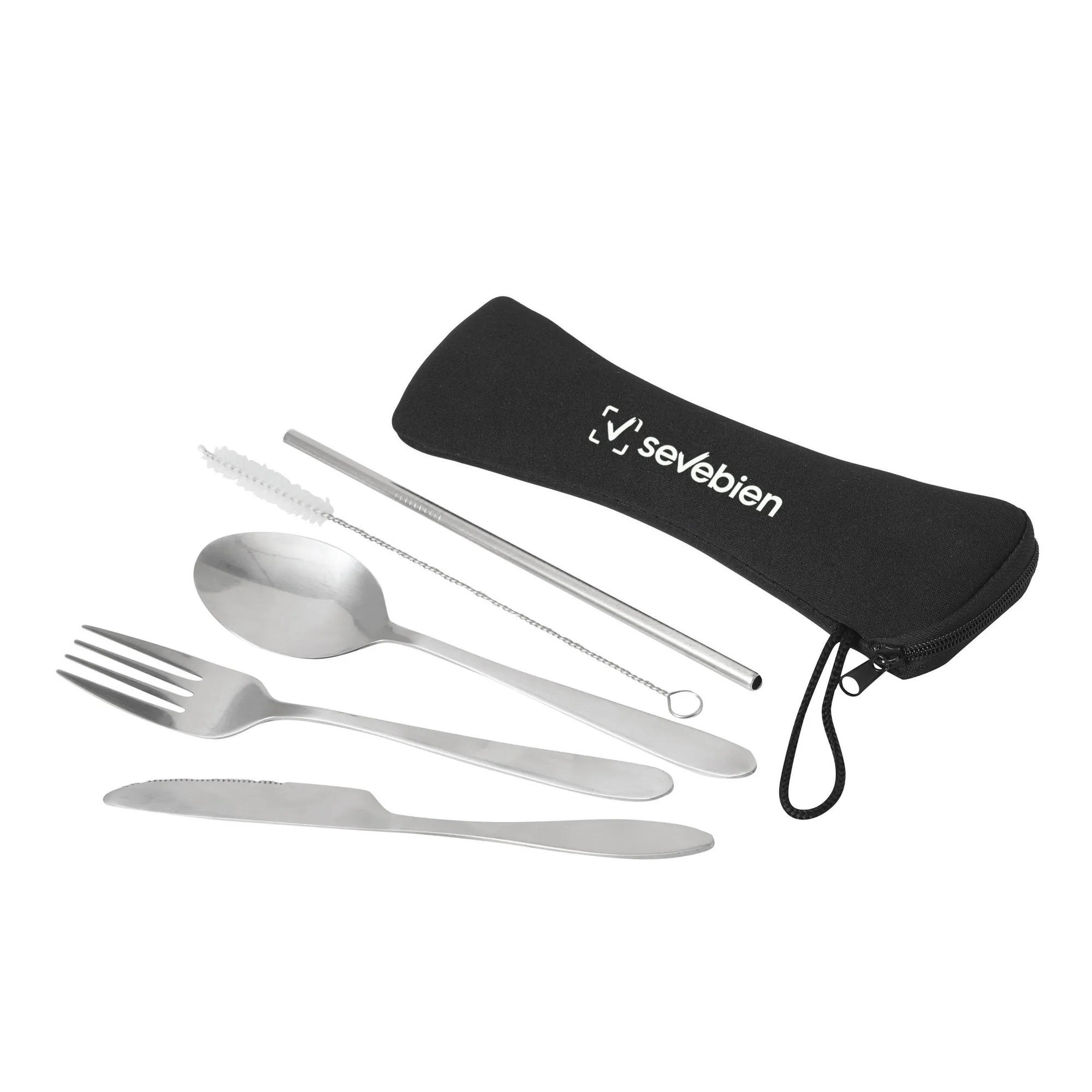 Set de cubiertos PLAT promocional con grabado de logo para empresas Chile