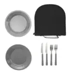 Funda organizadora de polycanvas con cierre de cremallera, bolsillo frontal y manija superior para set de asado