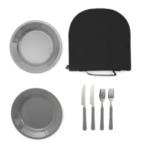 Funda organizadora de polycanvas con cierre de cremallera, bolsillo frontal y manija superior para set de asado