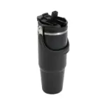 Tumbler de acero inoxidable con tapa plástica con manija y sorbete reutilizable