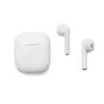 Par de auriculares Bluetooth inalámbricos con estuche de carga compacto con indicadores LED y botones táctiles