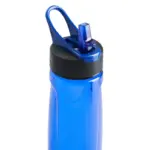 Botella reutilizable de plástico con tapa a rosca, boquilla y agarre lateral