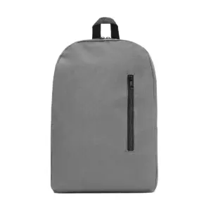Mochila con compartimento principal y bolsillo frontal con cierre vertical, asas y correas visibles