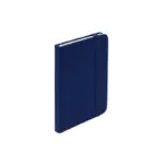 Cuaderno de tapa dura de PU en formato A6 con cinta marcadora visible en el lomo