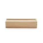 Juego de dominó en caja de madera con tapa desplegable y fichas de MDF con puntos en bajo relieve