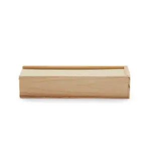 Juego de dominó en caja de madera con tapa desplegable y fichas de MDF con puntos en bajo relieve