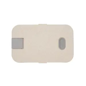 Contenedor de alimentos de plástico con tapa con traba, tenedor y panel divisor interno móvil, fabricado en PP y Wheat Straw
