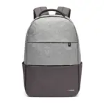 Mochila con compartimento principal, dos bolsillos frontales con cierre, bolsillos laterales y tiras acolchadas