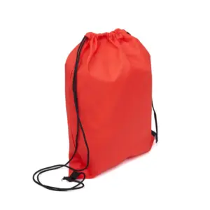 Mochila de tela no tejida TNT con correas y cierre de cordón