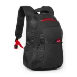 Mochila con compartimento principal acolchado, bolsillo frontal con organizador, bolsillo superior de fieltro y dos bolsillos laterales con cremallera