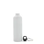 Botella de aluminio con tapa a rosca y gancho carabinero metálico