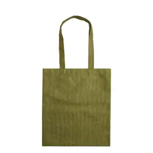 Bolsa tote de jute de cañamo laminado con asas largas y cuerpo rectangular, presentada con su Gift Box de cartulina Kraft