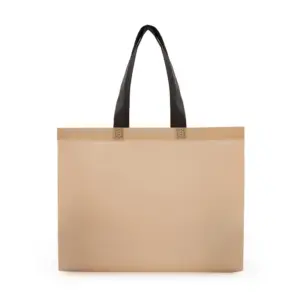 Tote bag de TNT laminado con fuelle lateral y asas, vista frontal