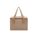 Cooler de fibra de yute con interior de PEVA, forma rectangular con asa superior