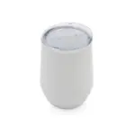 Mug de acero inoxidable con tapa, cuerpo cilíndrico y base de EVA