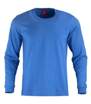 Polera 100% Algodón Manga Larga color Azulino
