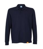 Polera Polo 80% Algodón Manga Larga Hombre color Azul