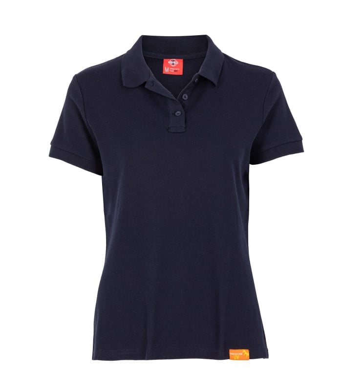 Polera Polo 60% Algodón Manga Corta Mujer color Azul