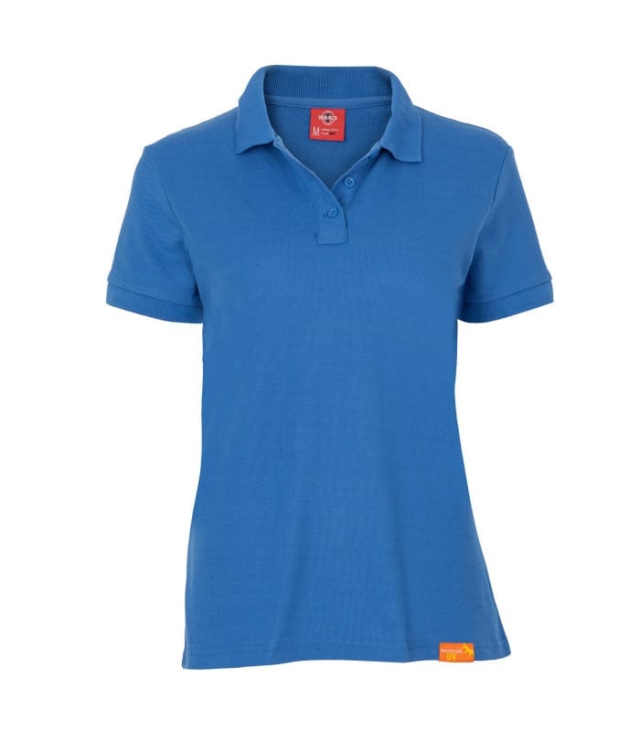 Polera Polo 60% Algodón Manga Corta Mujer color Azulino