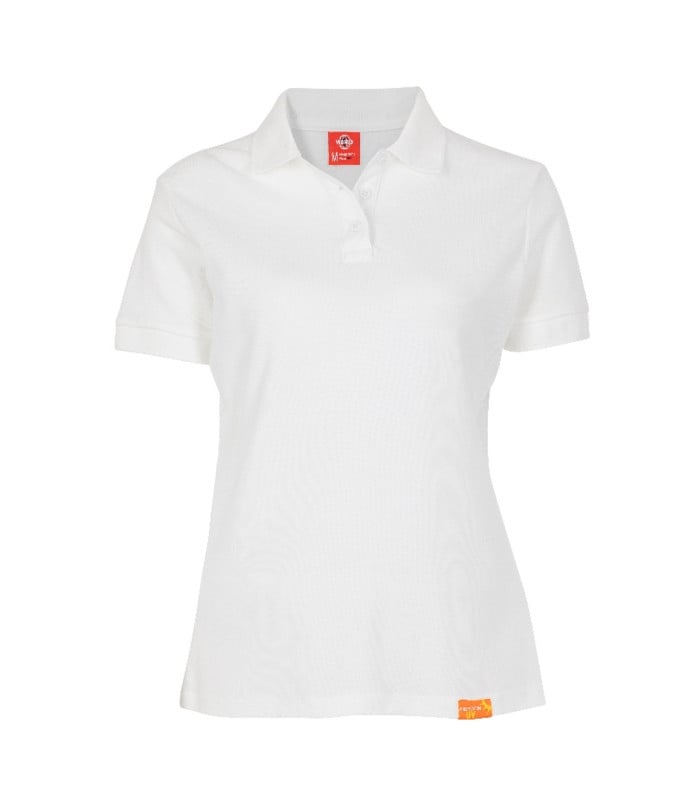 Polera Polo 60% Algodón Manga Corta Mujer color Blanco