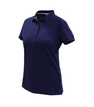 Polera Polo Confort Spandex Manga Corta Mujer color Azul