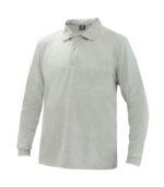 Polera Polo Confort Spandex Manga Larga Hombre color Gris