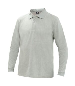 Polera Polo Confort Spandex Manga Larga Hombre color Gris