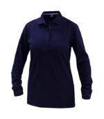 Polera Polo Confort Spandex Manga Larga Mujer color Azul