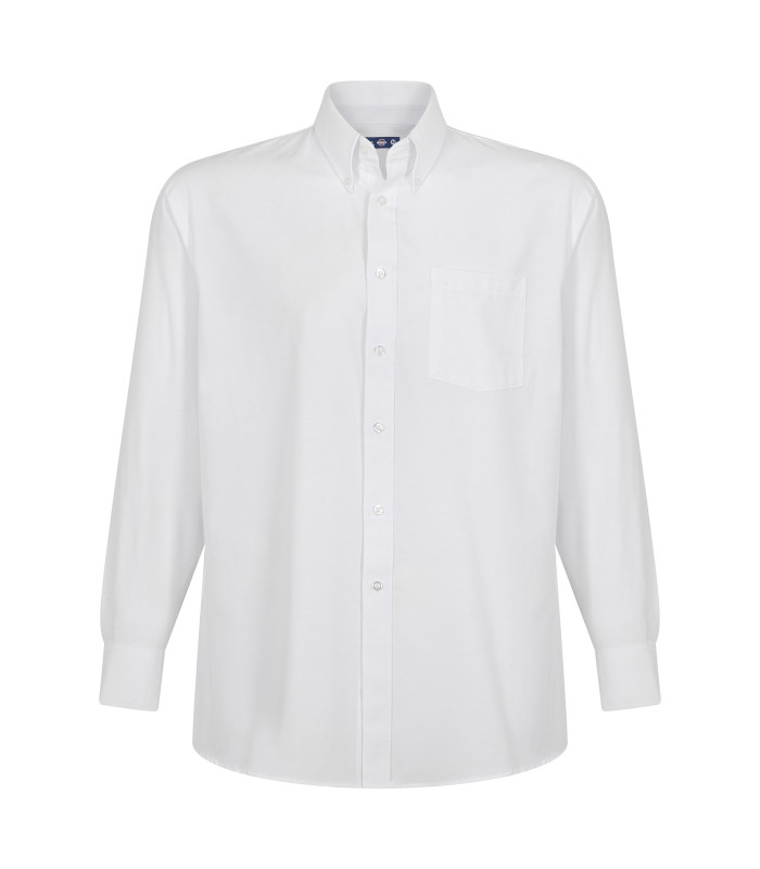 Camisa Oxford Classic Con Bolsillo Manga Larga Hombre color Blanco