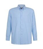 Camisa Oxford Classic Con Bolsillo Manga Larga Hombre color Celeste Claro