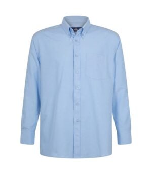 Camisa Oxford Classic Con Bolsillo Manga Larga Hombre color Celeste Claro