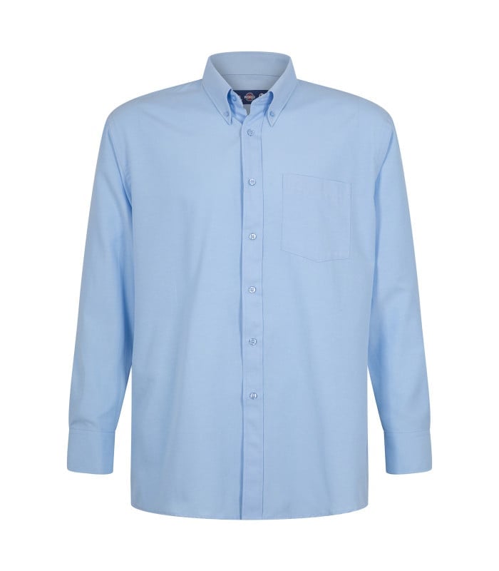 Camisa Oxford Classic Con Bolsillo Manga Larga Hombre color Celeste Claro
