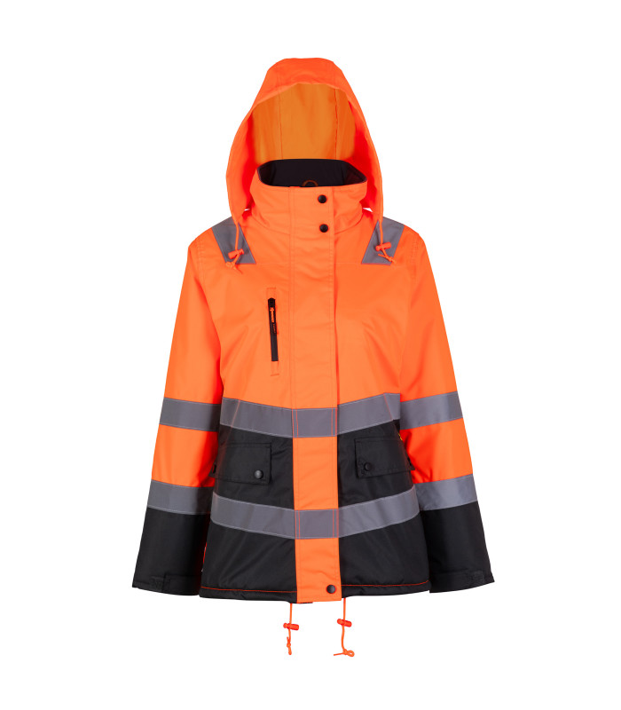 Parka Térmica Hi-Vis Clase 2 Mujer color Naranjo/Gris Oscuro
