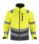 Chaqueta Softshell Hi-Vis Clase 2 Manga Larga Hombre color Amarillo/Gris Oscuro